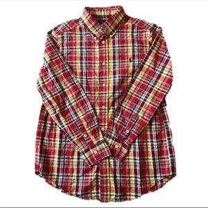 Ralph  Lauren Boys Large Plaid Long SleeveButton Down Shirt